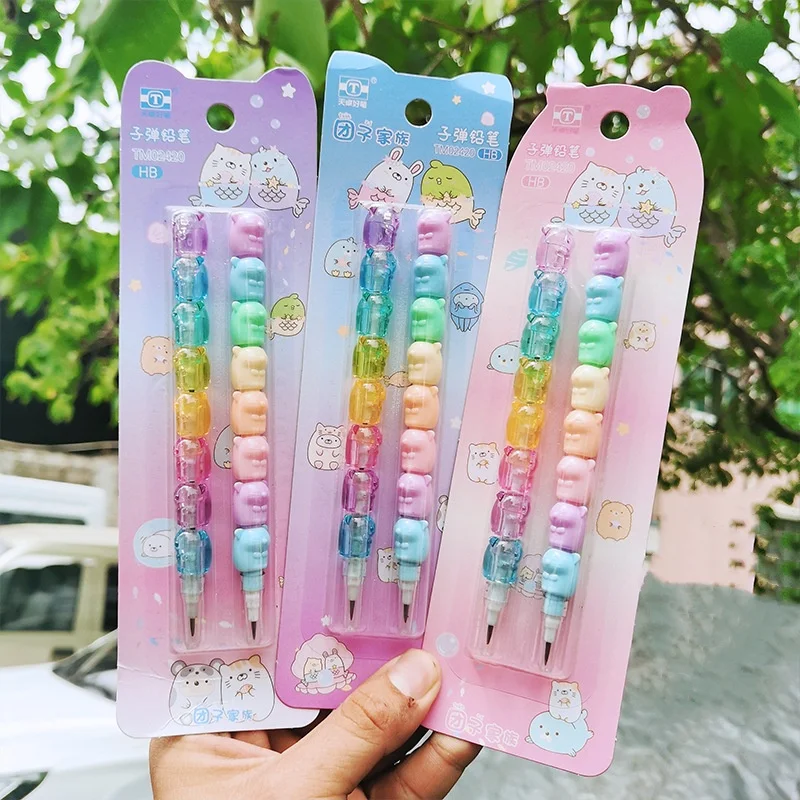 Student Building Block Pencil Removable Creative Free of Charge Multifunctional Bullet