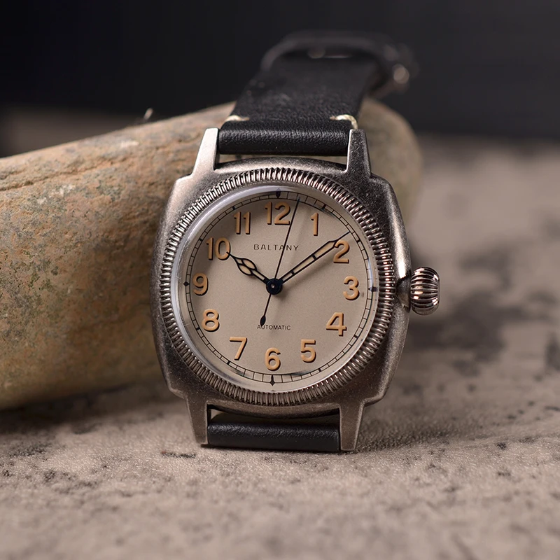 

Baltany Tribute 1926s Antique Watch Men Miyota 9015 Movement Automatic Mechanical Retro Luminous Square 20Bar Vintage Wristwatch
