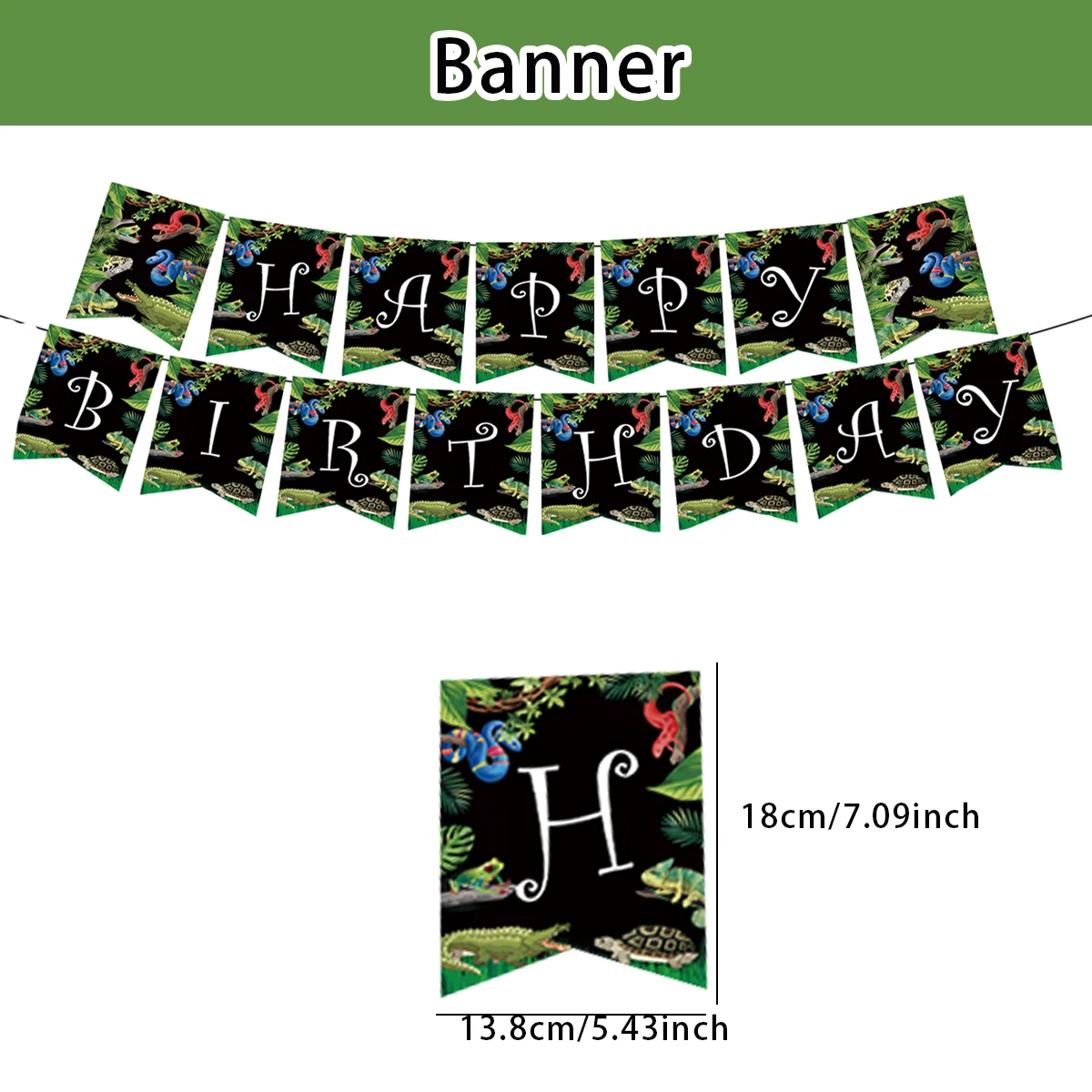 Рептилия змея сцена на день рождения товары для вечеринки украшение в виде