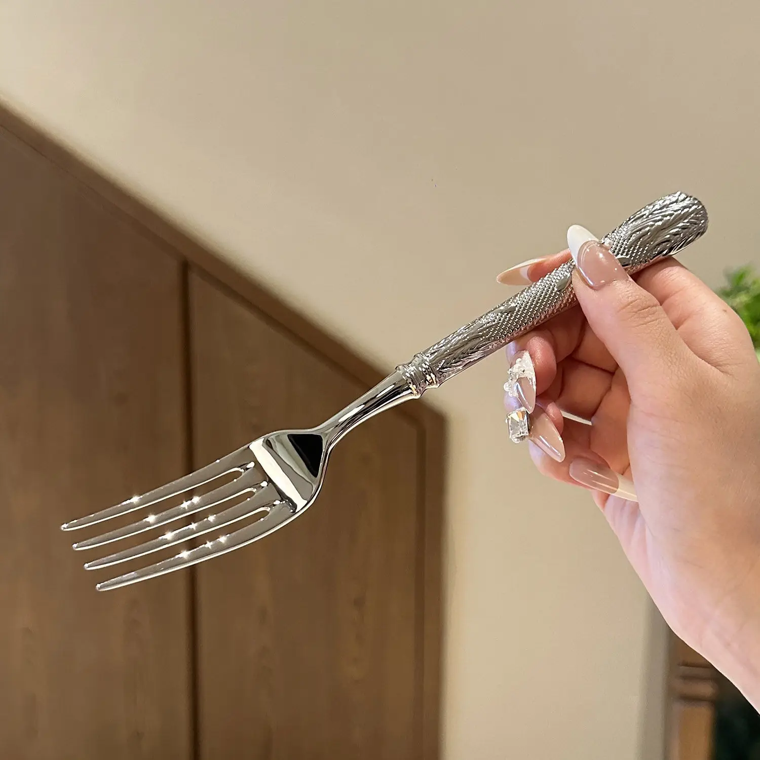 Набор столовых приборов из нержавеющей стали 304, серебряный нож для стейка, вилка, ложка, посуда для дома, фруктовая вилка для кухни, столовой, банкета, бара