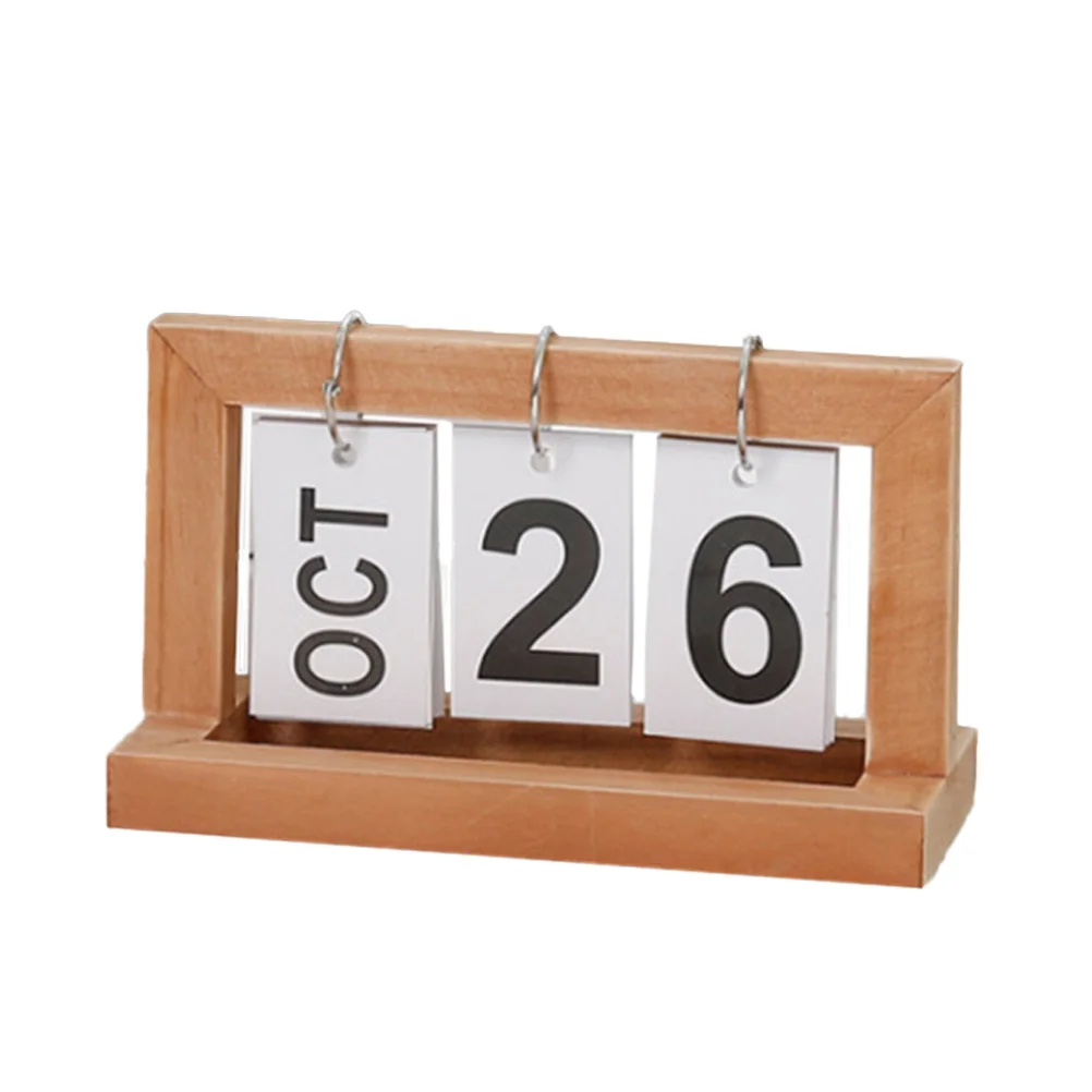 

Nordic Minimalist Creative Wooden Page Calendar Desktop Study Desk Calendar Wooden Ornaments Home Decoration 2024 spanish