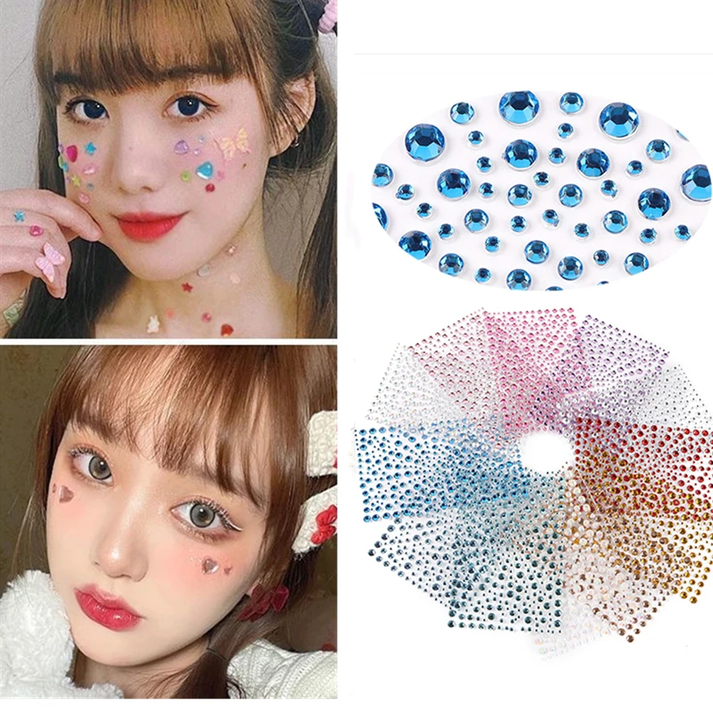 

Diamond Face Jewels Eyeliner Makeup Sticker Glitter Face Jewelry Sticker Temporary Tattoo Party Body Art Rhinestone Makeup Tool