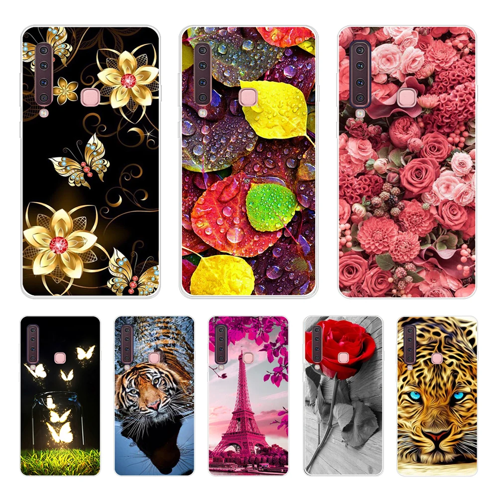 Цветочный чехол для Samsung A9 2018 A 9 A920F Мягкий Силиконовый ТПУ телефона Galaxy A920 с