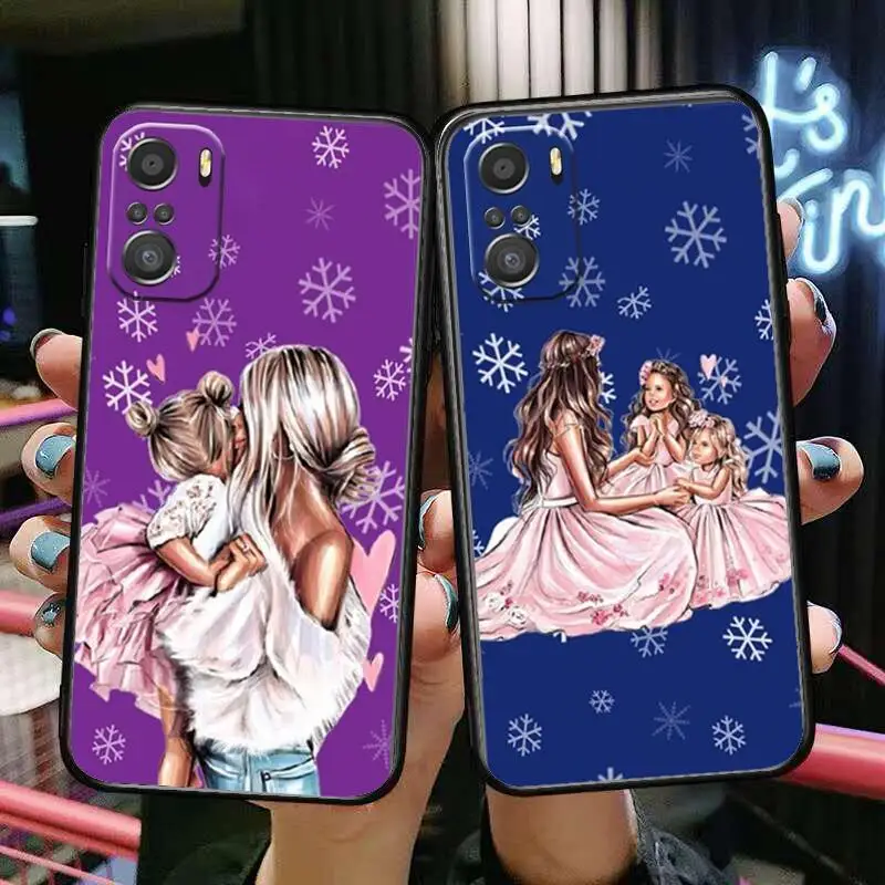 

Super Mama Mum Snowy Christmas Phone Case For xiaomi mi 11 Lite pro Ultra 10s 9 8 MIX 4 FOLD 10T 5g Black Cover Silicone Back Pr