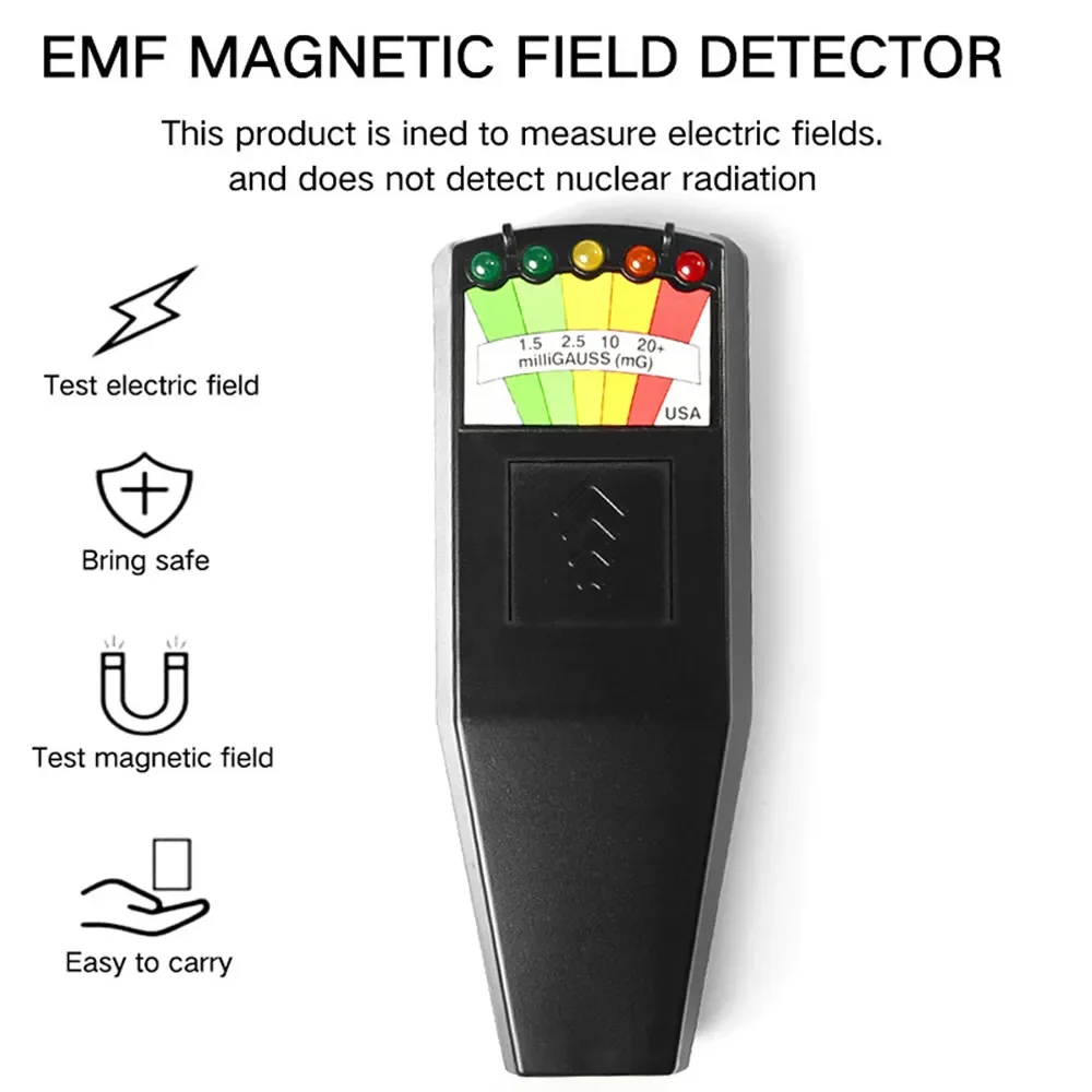 

K2 Electromagnetic Field Portable EMF Gauss Meter Ghost Hunting Detector EMF Magnetic Field Detector 5 LED Gauss Meter