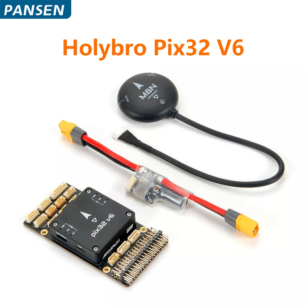

Holybro Pix32 V6 H743 Flight Controller with BaseBoard / Mini Baseboard Power Module M8N GPS for RC Multirotor Airplanes