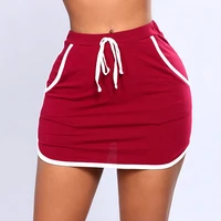 2021 sexy hip bag sexy skirt sides swearpants high elastic waist short mi ni skirts joggers fitness skirt with pocket streetwear