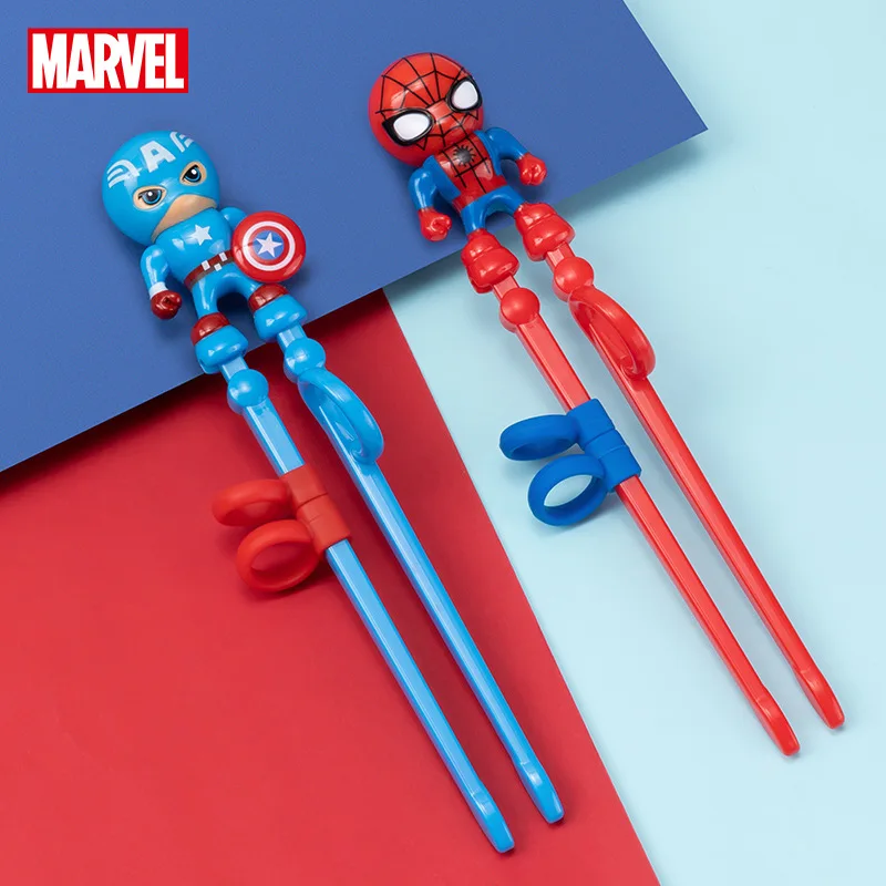 

Disney Children's Preschool Training Chopsticks Cartoon Spiderman Captain America Mickey Mouse Minnie Baby Tableware Kids Gifts