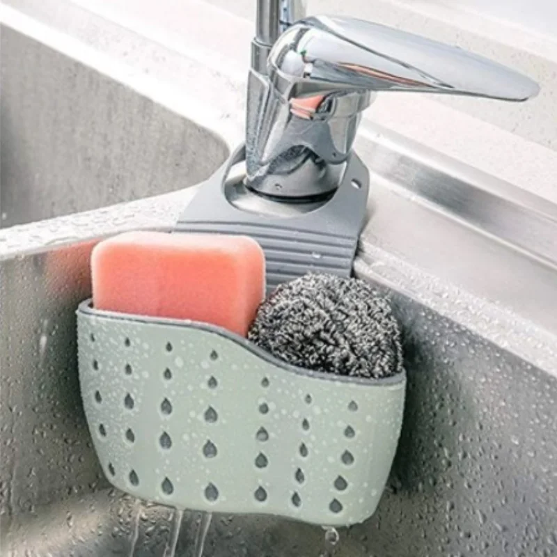 

Kitchen Drain Basket Portable Sink Shelf Soap Sponge Drain Rack Adjustable water filter basket Storage Bag Kitchen Accessories