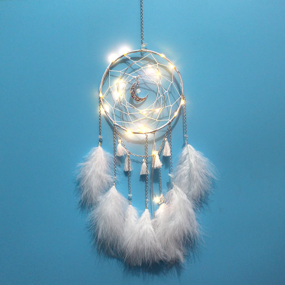 

Sun and Moon Catcher Decoration wall Dream Catcher Wind Chimes with Light