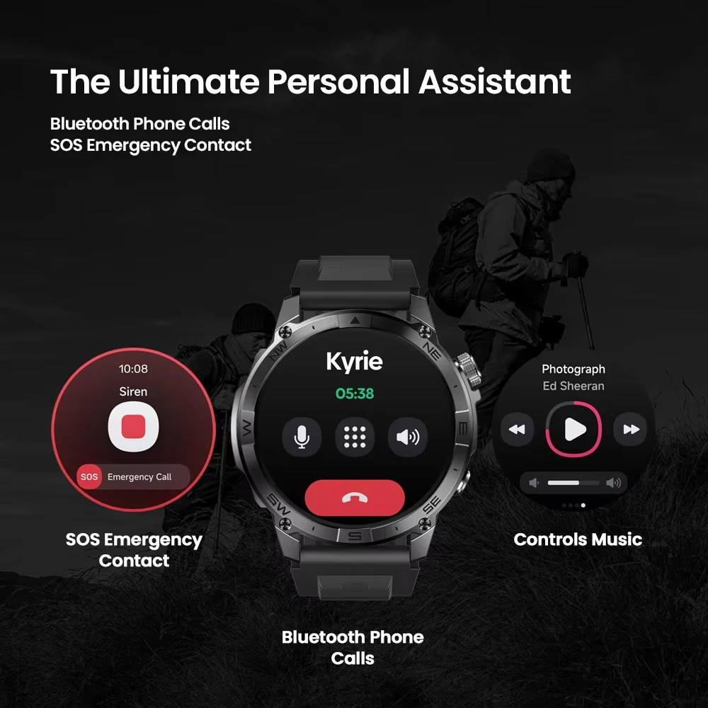 Фото Zeblaze Stratos 2 Plus GPS Смарт-часы для мужчин и женщин Компас Барометрический Высотомер Bluetooth Телефонный звонок homme reloj inteligente №5