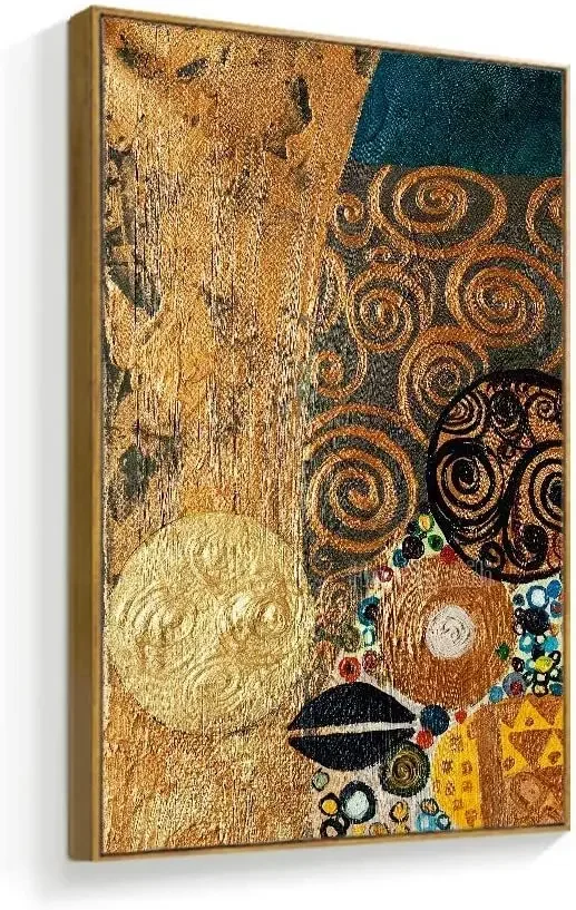 

Холст, Настенная картина для гостиной, спальни, золотой вихревой абстрактный Рисунок, принты для украшения дома