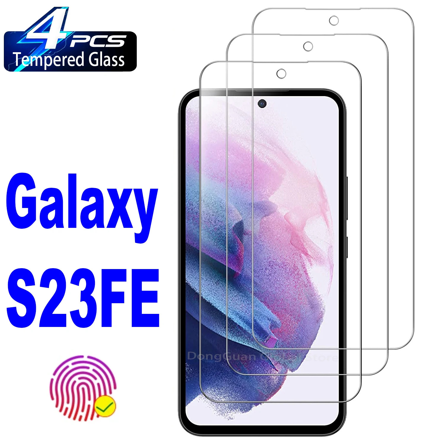 

4Pcs Tempered Glass For Samsung Galaxy S23 FE 5G A54 A14 A34 A24 A74 S21FE S20FE 5G Screen Protector Glass Film