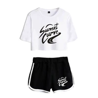 2022 julie and the phantomshirt female tracksuit two pieces set sexy short sleeve top shorts girl suit womens summer cool sets