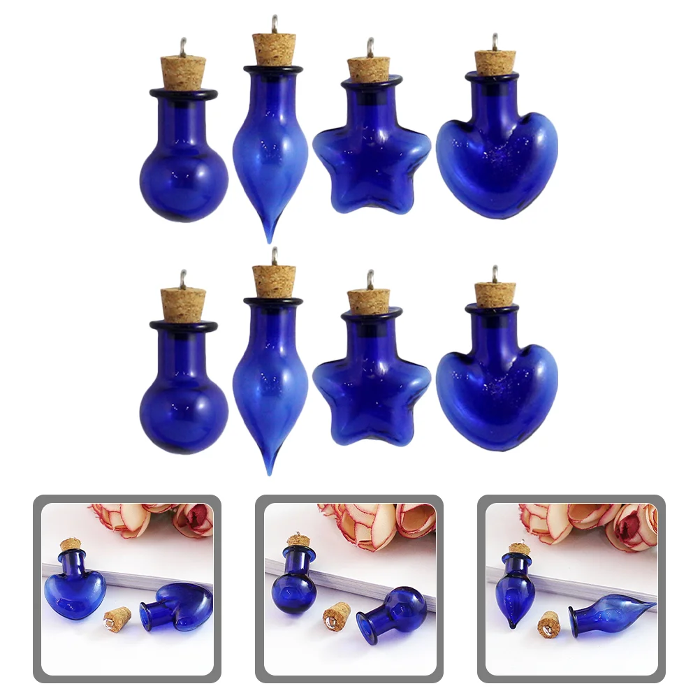 

8 Pcs Glass Jar Small Jars Cork Wishing Bottle Favor Sand Decorative Lids Bottles