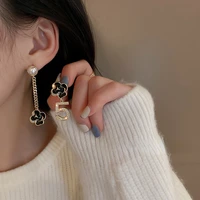 s925 silver needle diamond flower earringsnumber 5 earrings for womencute pearl flower earringsfashion asymmetric earrings