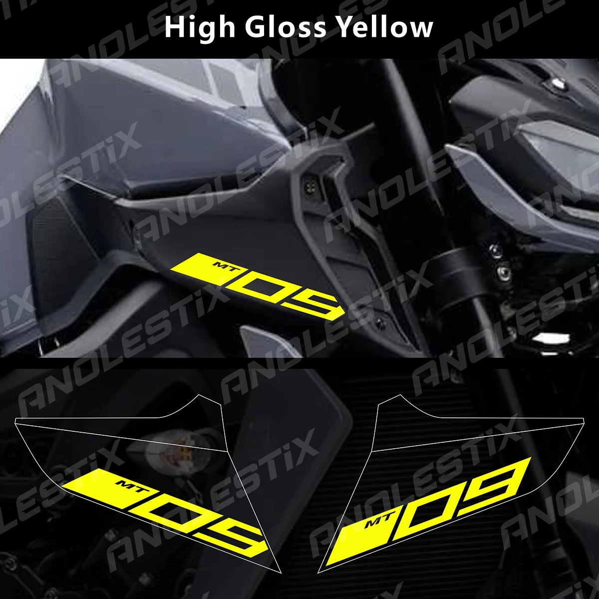 

AnoleStix светоотражающий набор логотипов для мотоцикла, наклейки с эмблемой воздухозаборника для YAMAHA MT09 MT-09 SP 2017 2018 2019 2020