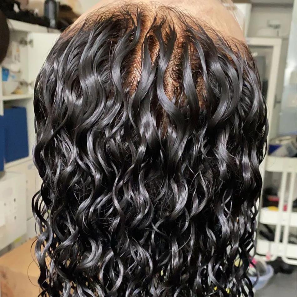 Long Natural Black Curly Synthetic Lace Front Wigs For WOmen and Girl 1B Color Hair Wig | Шиньоны и парики
