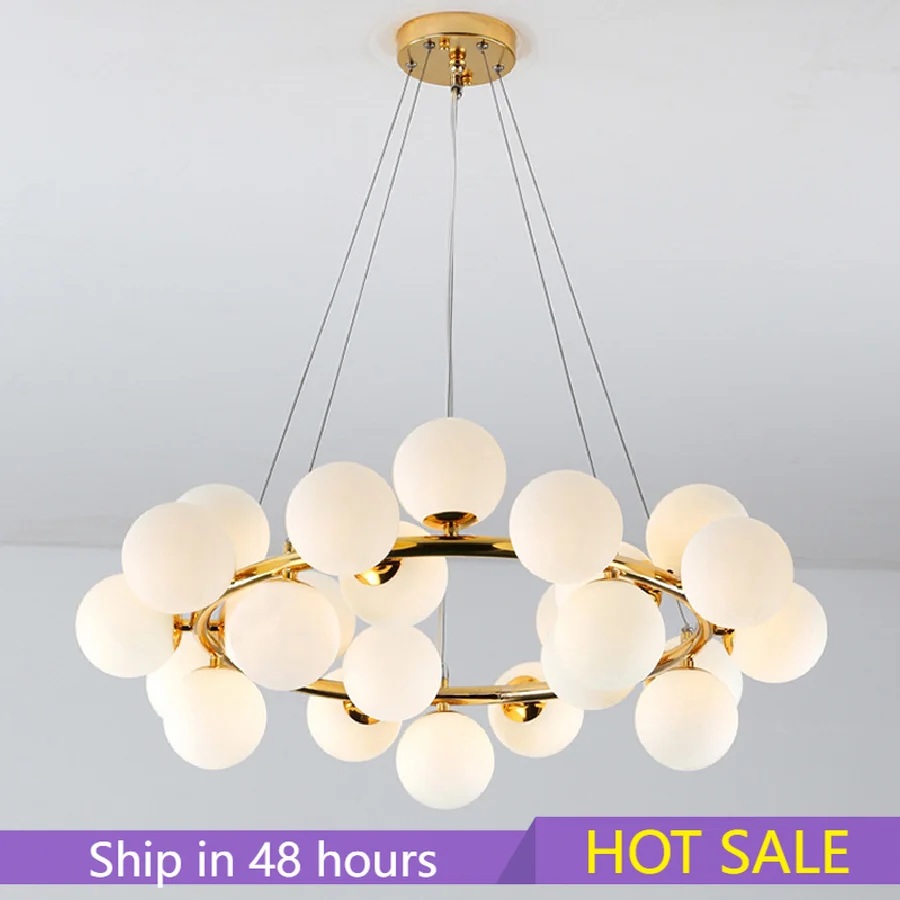 

Modern Glass Chandelier Magic Bean Molecular Pendant Chandeliers Lights Living Room Bedroom Kitchen Nordic Designe Lustre Light