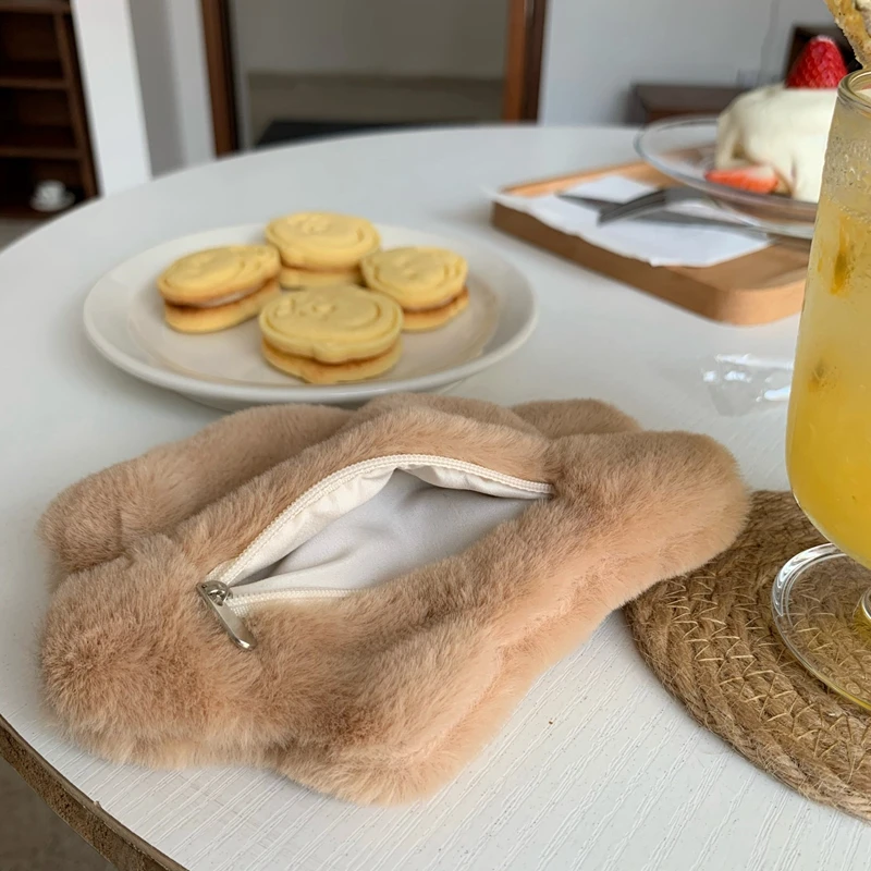 Soft Plush Rabbit Card Keys Wallet for Children Gifts Zipper Lipstick Earphone Storage Bags Mini Cute Coin Money Bags