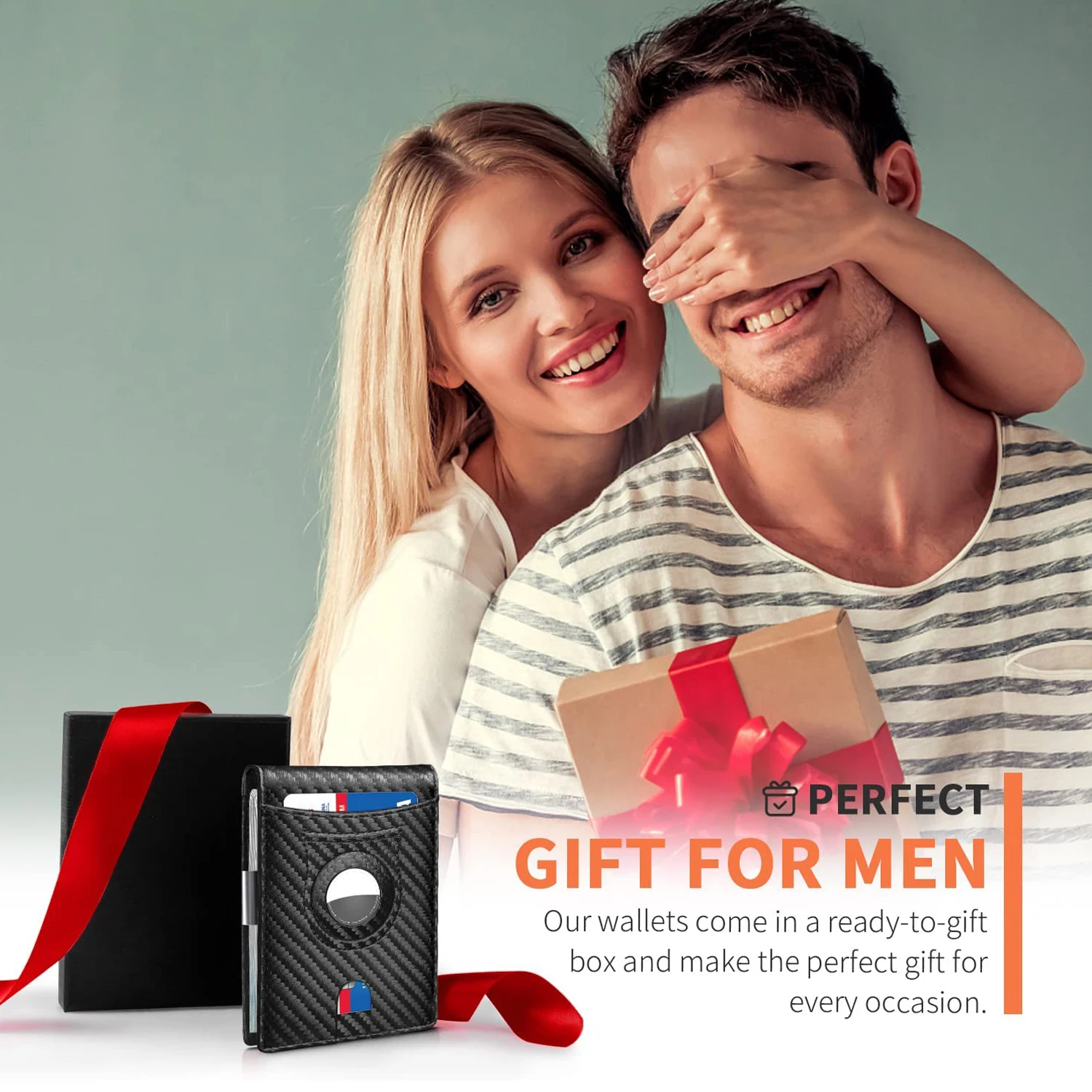 SRMORID Slim Wallet for Men-Leather Money Clip Mens Wallets-RFID Blocking Front Pocket Bifold Wallet-Minimalist Credit Card Hold