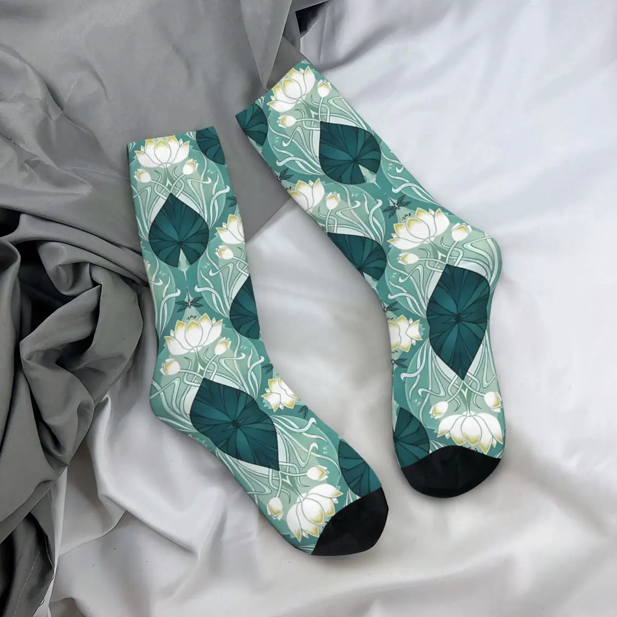 Винтажные мужские Компрессионные носки с принтом австралийской водной лилии