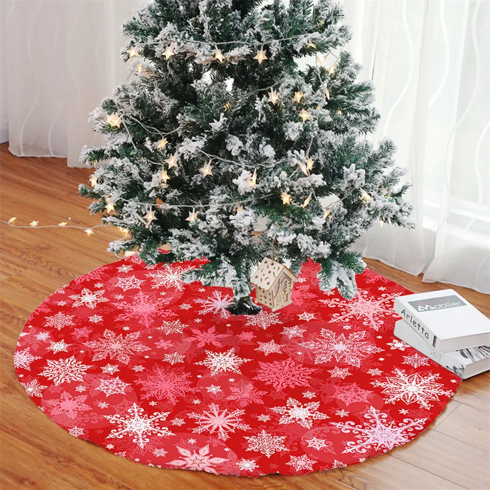 

Юбка для рождественской елки 70 см, коврик для рождественской елки со снежинками, юбки для елки для рождественских украшений