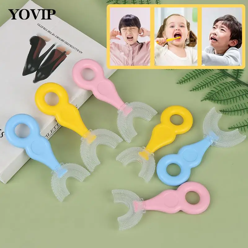 

Baby Toothbrush Children 360 Degree U-shaped Child Toothbrush Teethers Baby Brush Silicone Kids Teeth Oral Care Cleaning