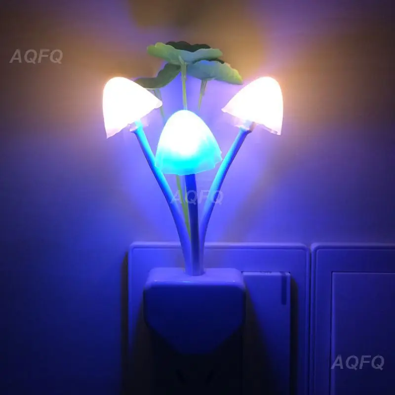 

Новинка, автоматический сенсорный фонарь, ночник в виде грибов, 7 цветов, изменение вилки для ЕС и США, детское украшение для спальни