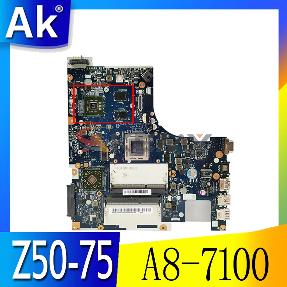 

New NM-A291 Motherboard For Lenovo Z50-75 G50-75M G50-75 G50-75M Laptop mainboard ACLU7/ACLU8 ( A8-7100/A8-6410 CPU + 2GB GPU ）