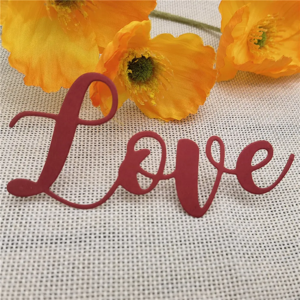 Металлические штампы с надписью Love форма круглое отверстие этикетка скрапбукинг