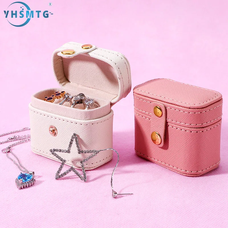 

Ring Ear Stud Jewelry Organizer Women Girls Plastic Pu Case Storage Ring Case Button Leather Storage Jewelry Organizer Jewelry
