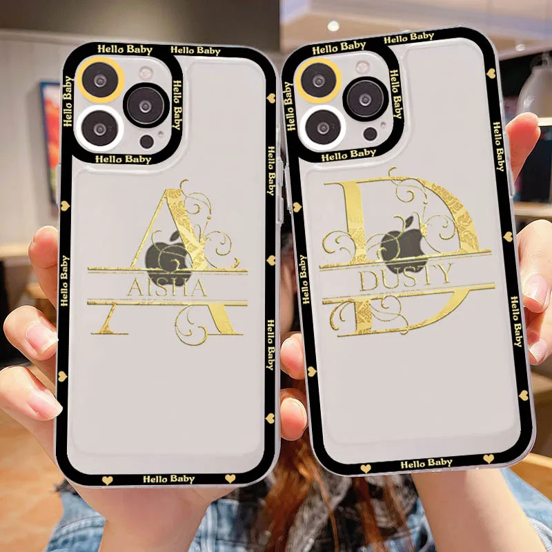 

Initial Letter A Z Phone Case for iPhone 11 12 13 Mini Pro Max 14 Pro Max Case shell