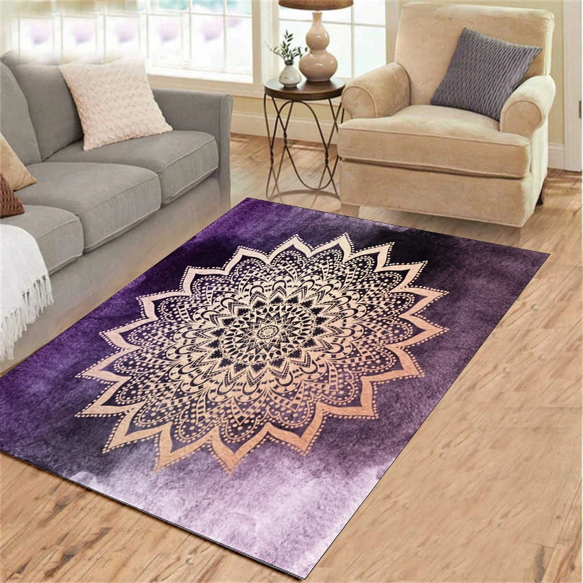 

Popular Mandala Printed Flannel Area Rug Room Area Rug Floor Carpet Welcome Foot Pad Living Room Bedroom Home Decorative rug