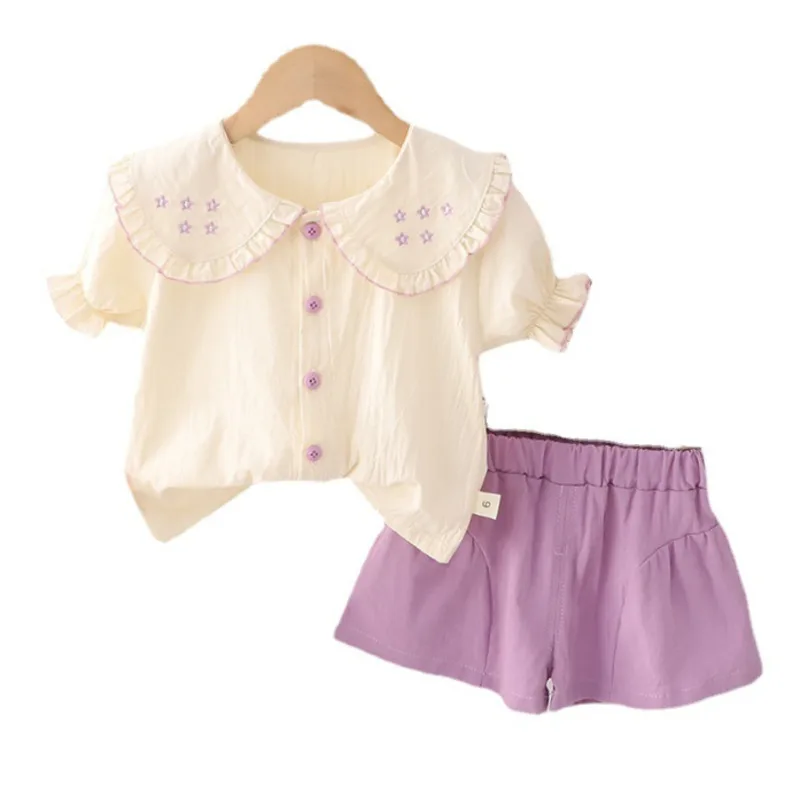 

New Summer Baby Girls Clothes Children Casual Short Sleeve Shirt Shorts 2Pcs/Sets Toddler Costume Infant Outfits Kids Tracksuits