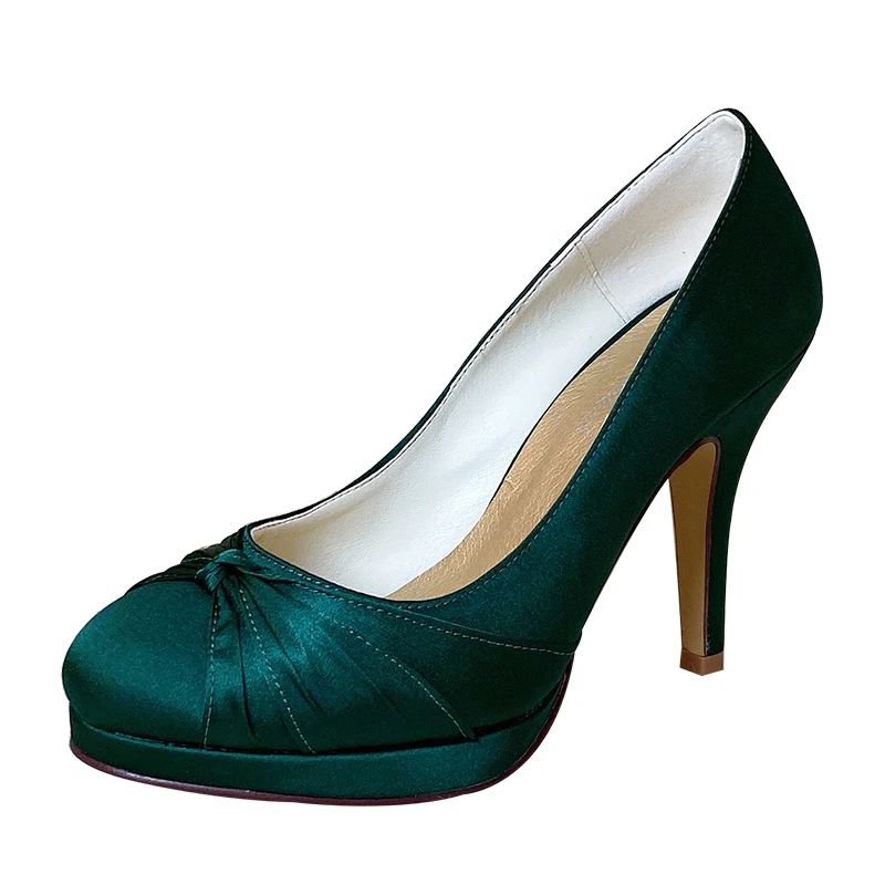 

Handmade Ladies Red Shoes for a Wedding Closed Toe High Heel Party Prom Shoes for Bride