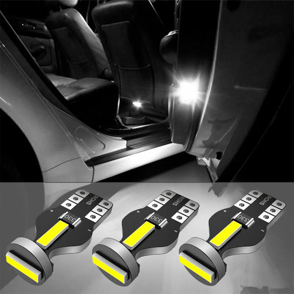 

10Pcs White LED Interior Dome Map License Plate Light Bulb T10 2825 168 158 Trunk Cargo Room Lights Reading Lights Tail Light