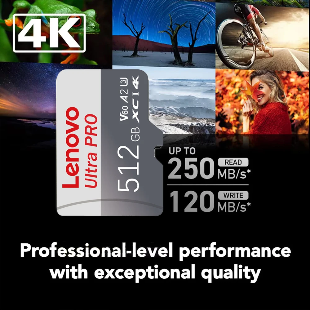 Оригинальная карта памяти Lenovo 1 ТБ 128 ГБ 2 512 SD-карта V30 U3 TF для планшета Ps4