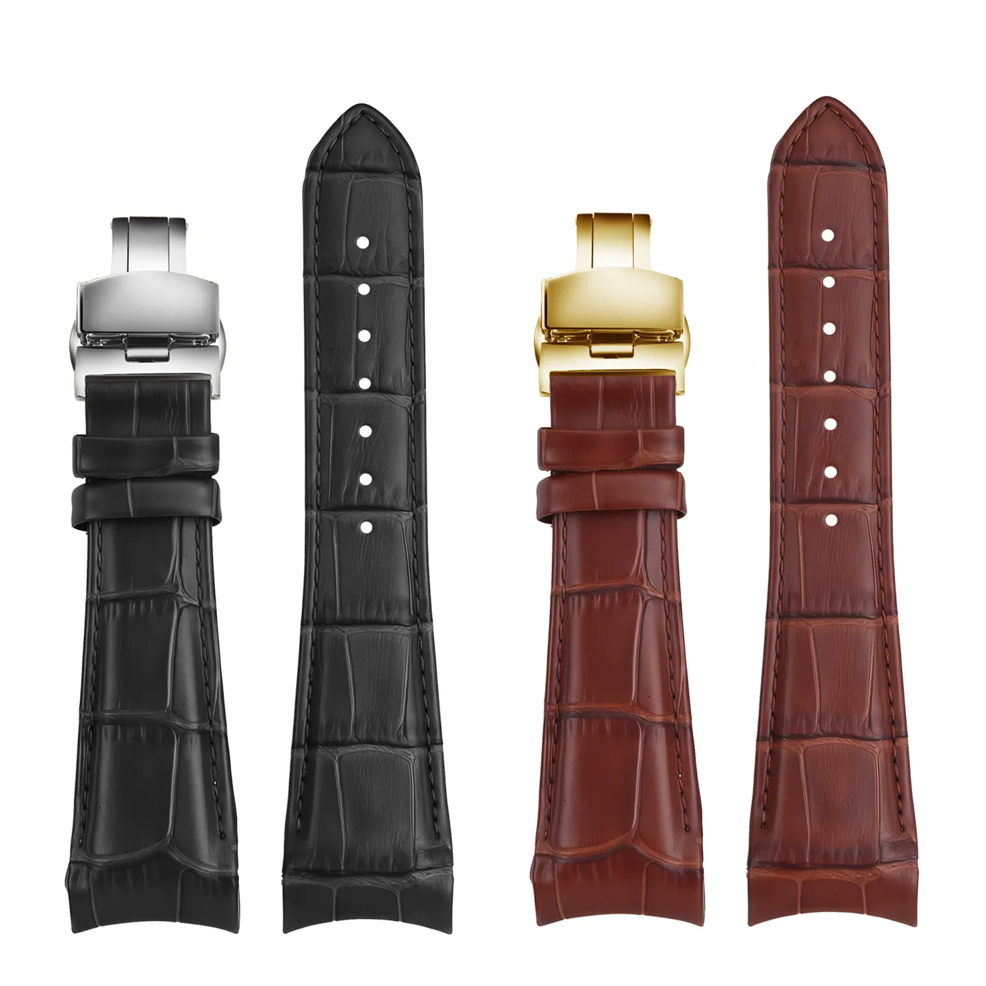 Изогнутый ремешок из натуральной кожи для часов Versace V-SportII Series VFE130015 VFE160017 (art.: 3920dc75e3d80) - 3920dc75e3d80