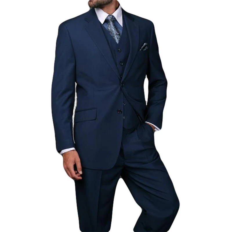 

2022 handsome men's suits Wholesale - Dark blue/custom custom wedding suit men for the groom/best man suit dress jakcet + pants