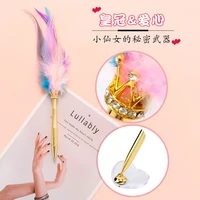new gift pen feather ballpoint pen student creative pen girls bedroom diary hand account pen with base gift box cute stationery