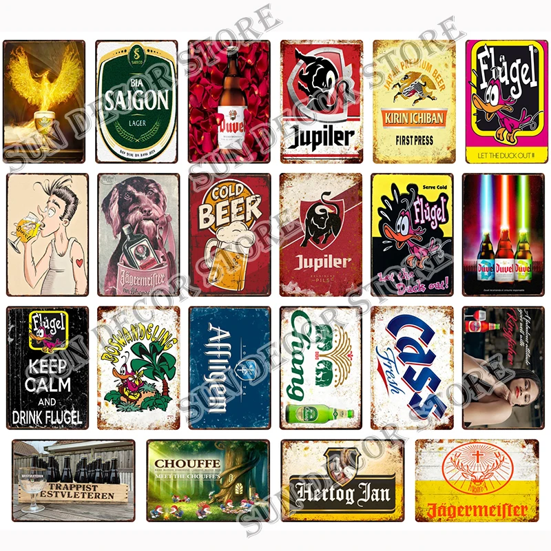 Голландская Бельгия пивной металлический налет винтажный жестяной знак