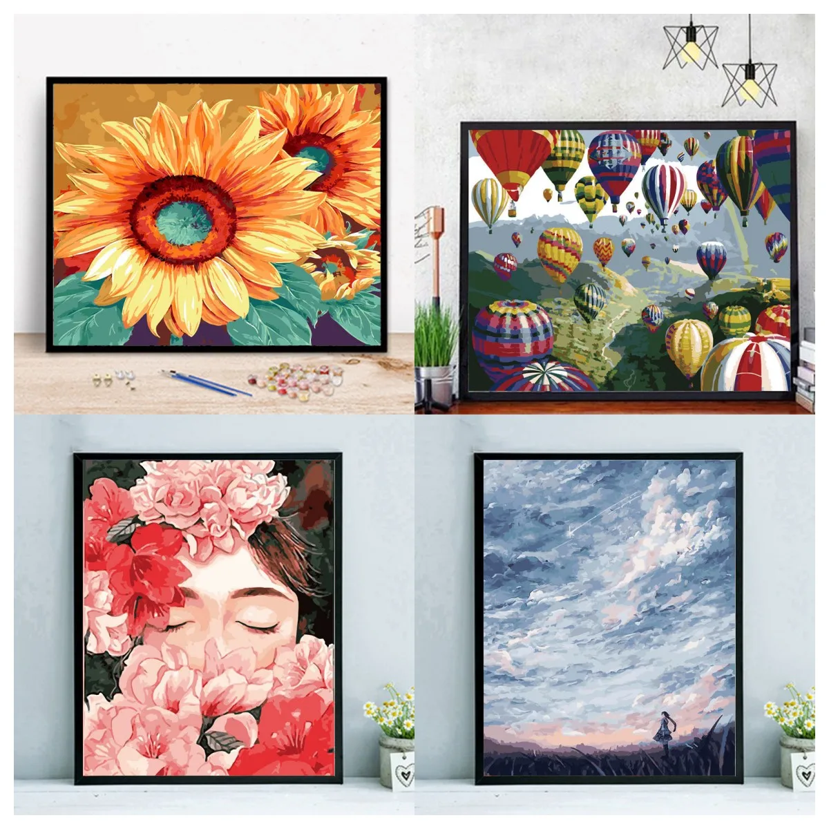 

DIY Digital Oil Painting Building planting Handpainted Art Wall Bedroom Living Room Home Decor Kids Room Decoration Unique Gift