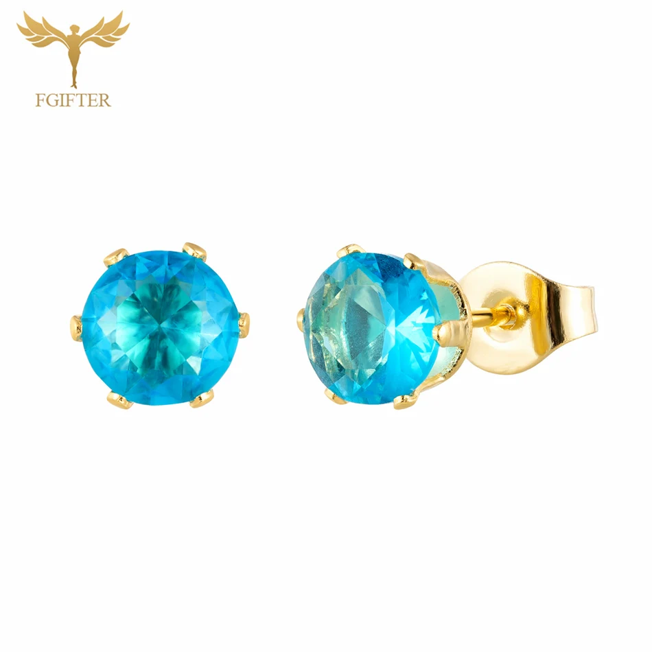 12 пар Lot Seamine Кубический оксид циркония Круглые наушники Женский костюм Золотой