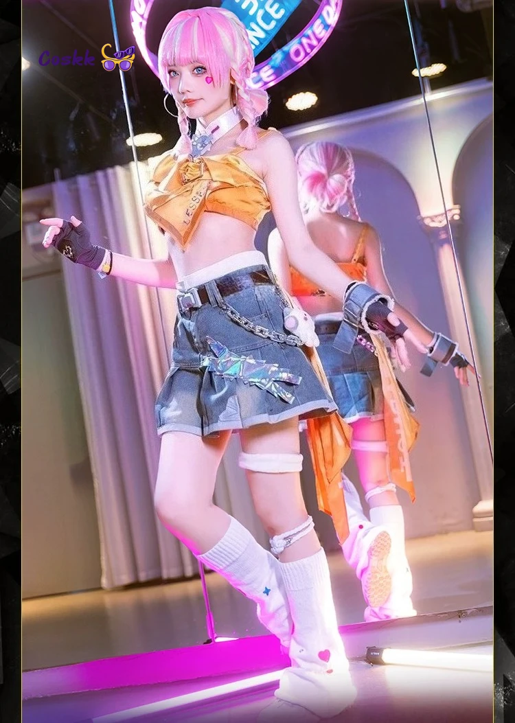 Фото Коллаборационная серия: Костюм для косплея Mercy из игры Overwatch 2 x LE SSERAFIM Fearless Mercy, костюм на Хэллоуин №2