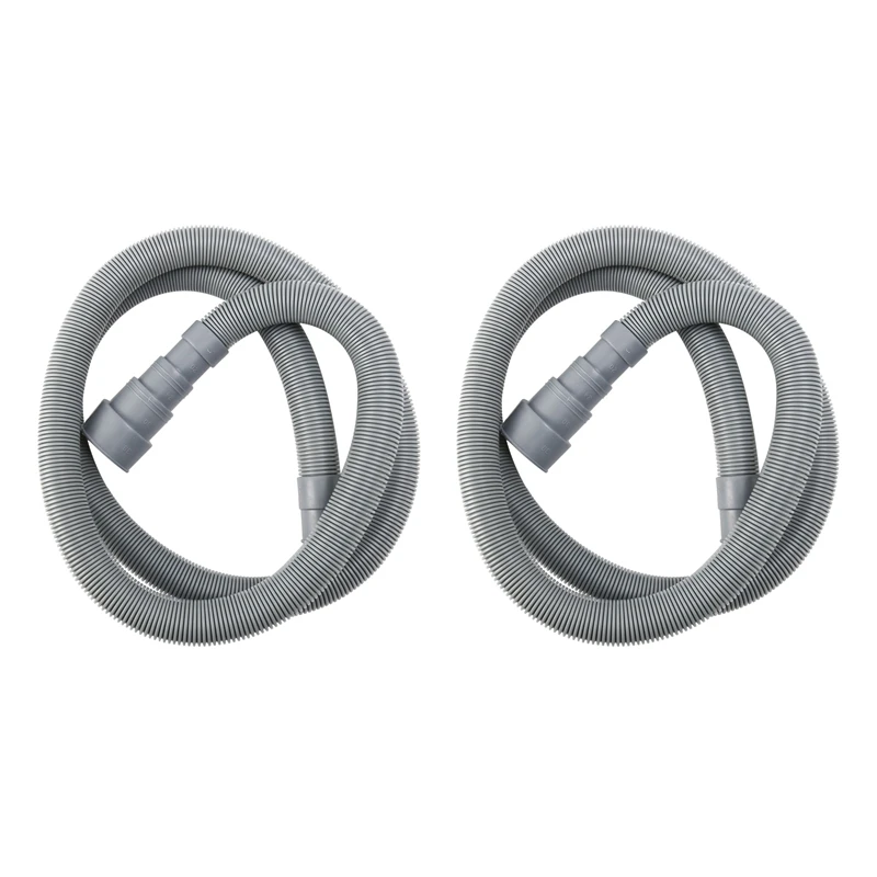 

2X 1.5M 5Ft 59 Inch Machine Dishwasher Drain Hose Extension Washing Pipe With Bracket Set
