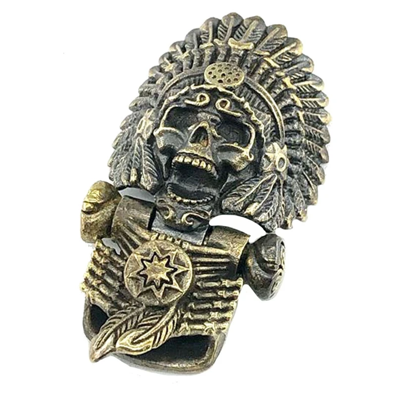 

EDC Outdoor Tool For Bracelet Weaving Paracord Decorative Buckle Brass Chief Skull