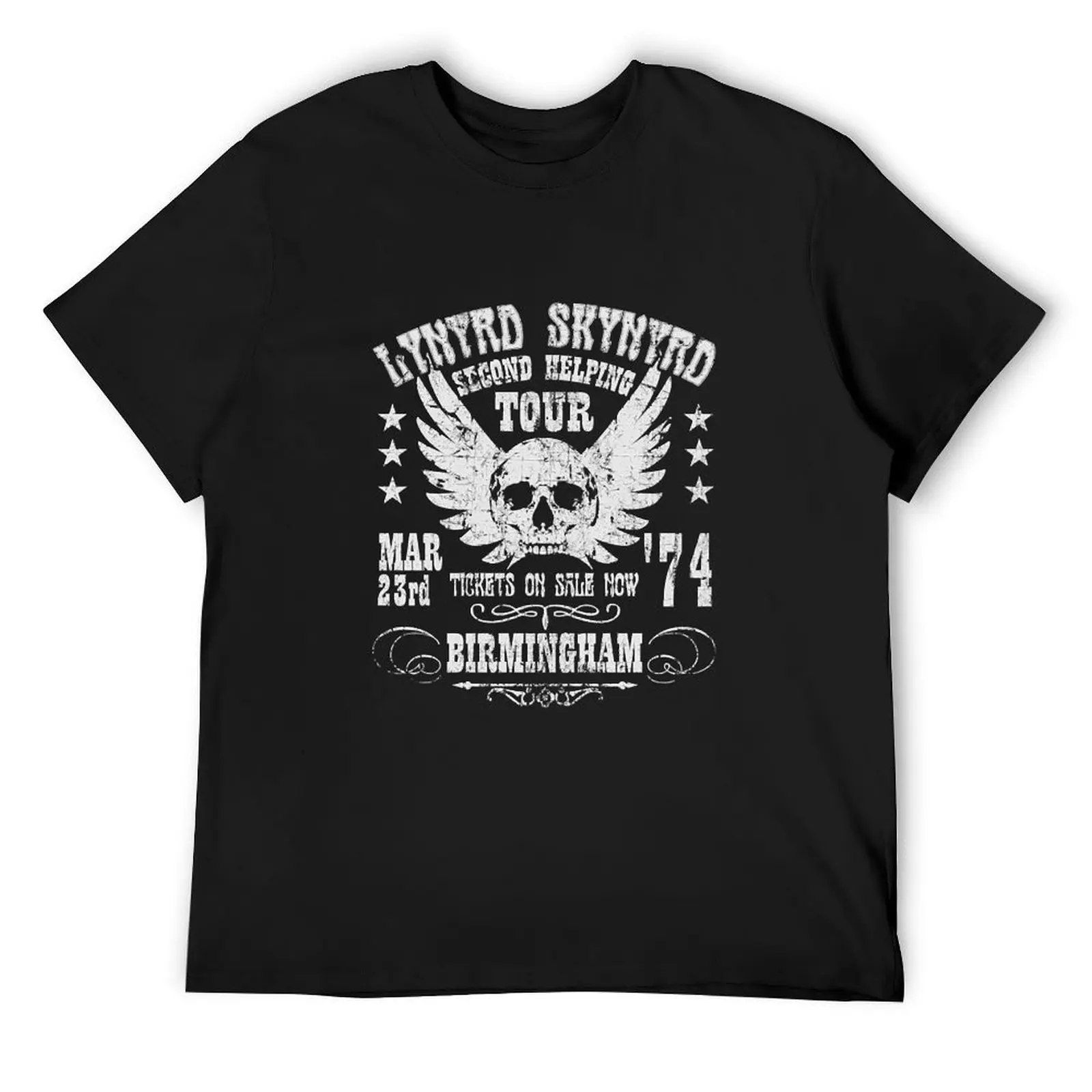Lynyrd Music Concert Skull Graphic T-Shirt 1974 роскошная дизайнерская одежда больших размеров