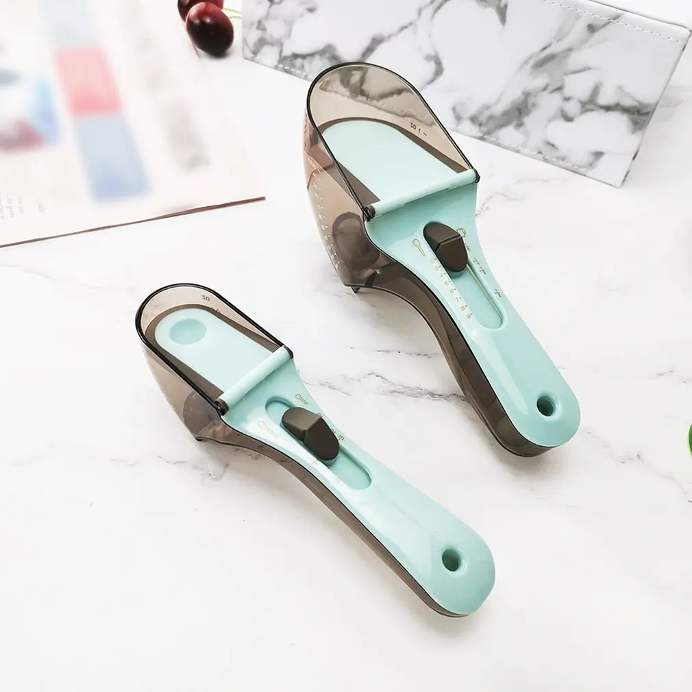 

Adjustable Measuring Spoon Portable With Scale Kitchen Measuring Spoons Baking Cooking Coffee Flour Measure Tools