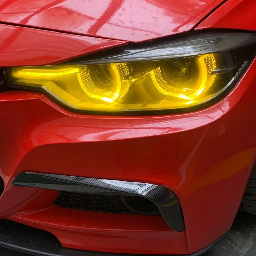 Фото Желтые фары DRL со светодиодными чипами для BMW 3 серии F30 F31 320i 330i 340i 2016-2019, источник дневных ходовых огней 63117419610 №4